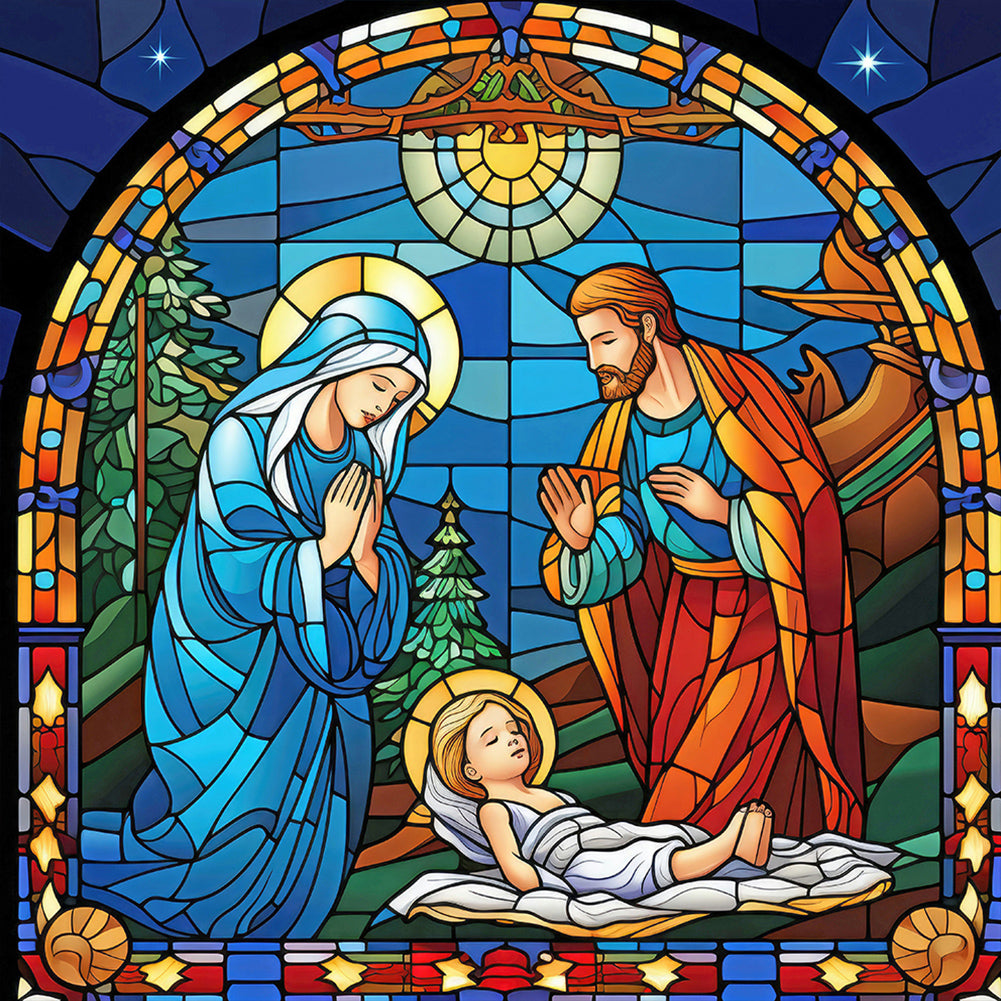 Diamond Painting - Full Round - Believer Jesus Glass Art (30*30CM)