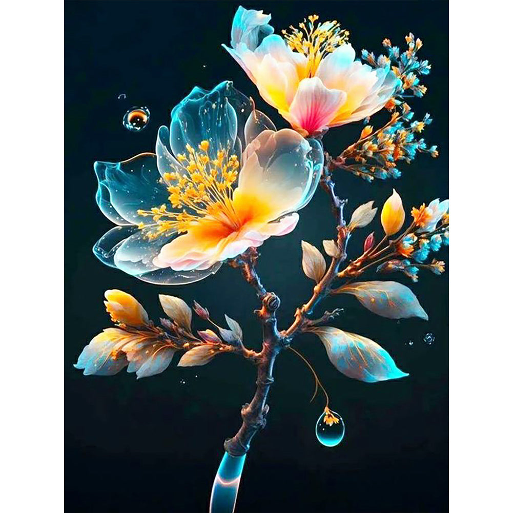 Diamond Painting - Full Round - Fluorescent crystal flowers (30*40CM)