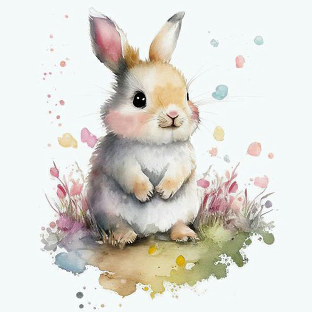 Diamond Painting - Full Round - rabbit and flower (30*30CM)