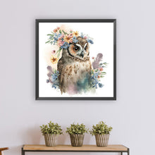 Load image into Gallery viewer, Diamond Painting - Full Round - Owl and flower (30*30CM)
