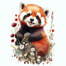 Load image into Gallery viewer, Diamond Painting - Full Round - Red panda and flowers (30*30CM)

