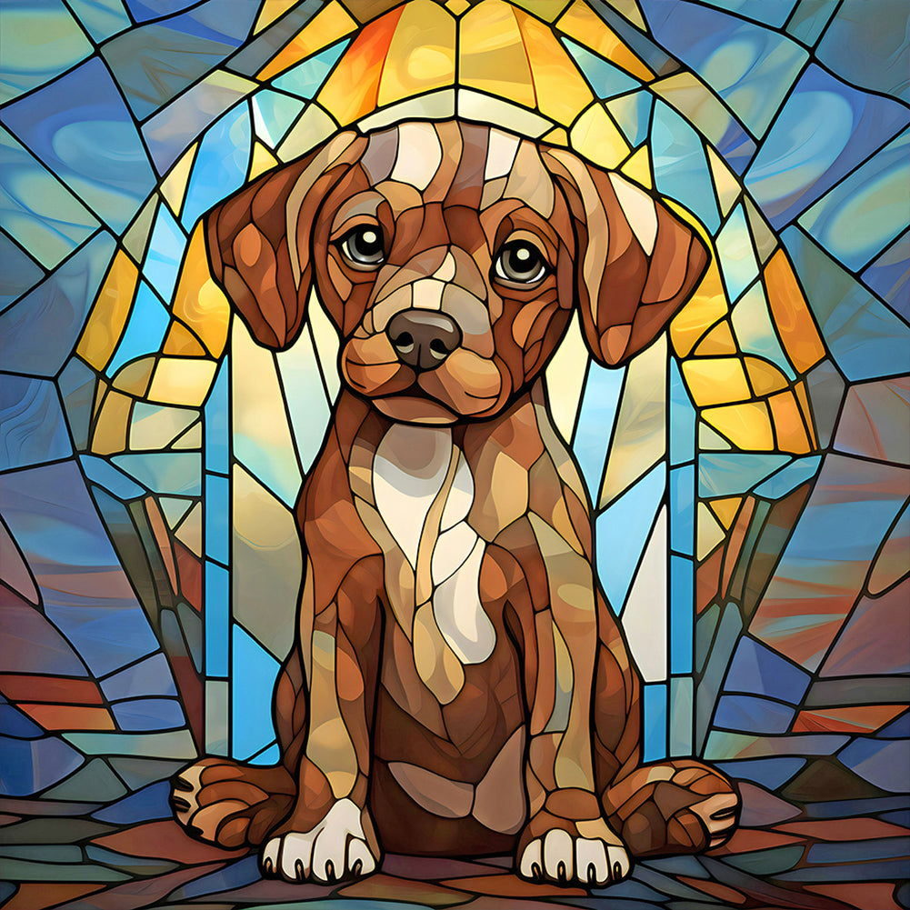 Diamond Painting - Full Round - puppy glass art (30*30CM)