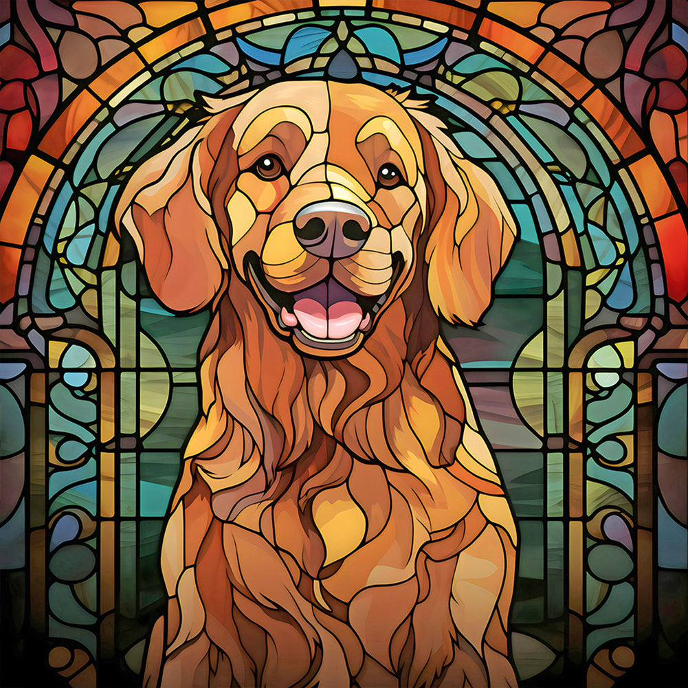Diamond Painting - Full Round - puppy glass art (30*30CM)