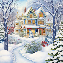 Load image into Gallery viewer, Diamond Painting - Full Round - winter snow house (30*30CM)
