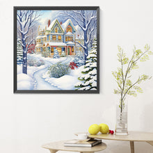 Load image into Gallery viewer, Diamond Painting - Full Round - winter snow house (30*30CM)
