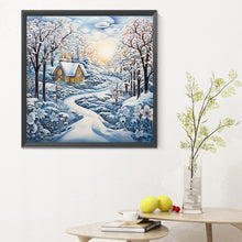 Load image into Gallery viewer, Diamond Painting - Full Round - winter snow house (30*30CM)

