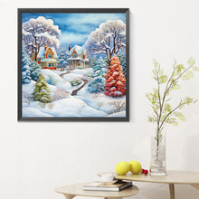 Load image into Gallery viewer, Diamond Painting - Full Round - winter snow house (30*30CM)
