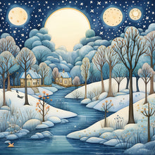 Load image into Gallery viewer, Diamond Painting - Full Round - winter snow house (30*30CM)
