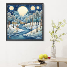 Load image into Gallery viewer, Diamond Painting - Full Round - winter snow house (30*30CM)
