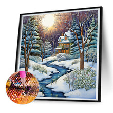 Load image into Gallery viewer, Diamond Painting - Full Round - winter snow house (30*30CM)
