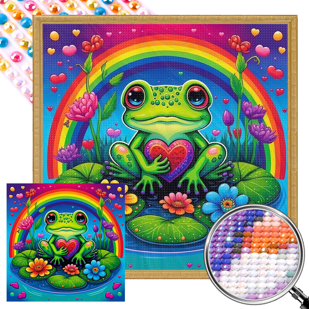 AB Diamond Painting - Full Round - frog under rainbow bridge (40*40CM)