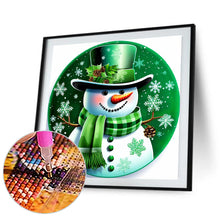 Load image into Gallery viewer, Diamond Painting - Full Round - Round sign Christmas snowman (30*30CM)
