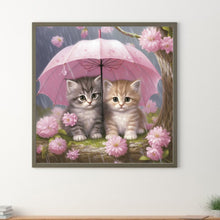 Load image into Gallery viewer, Diamond Painting - Full Round - Umbrella kitten (40*40CM)
