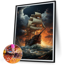 Load image into Gallery viewer, Diamond Painting - Full Square - sea sailing boat (30*40CM)
