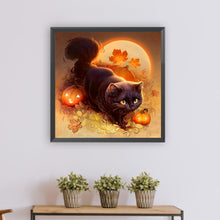 Load image into Gallery viewer, Diamond Painting - Full Round - pumpkin cat (30*30CM)
