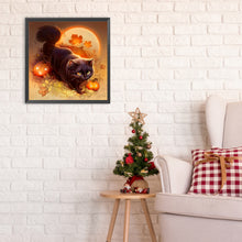 Load image into Gallery viewer, Diamond Painting - Full Round - pumpkin cat (30*30CM)

