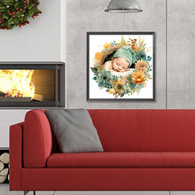 Load image into Gallery viewer, Diamond Painting - Full Round - baby in garland (30*30CM)
