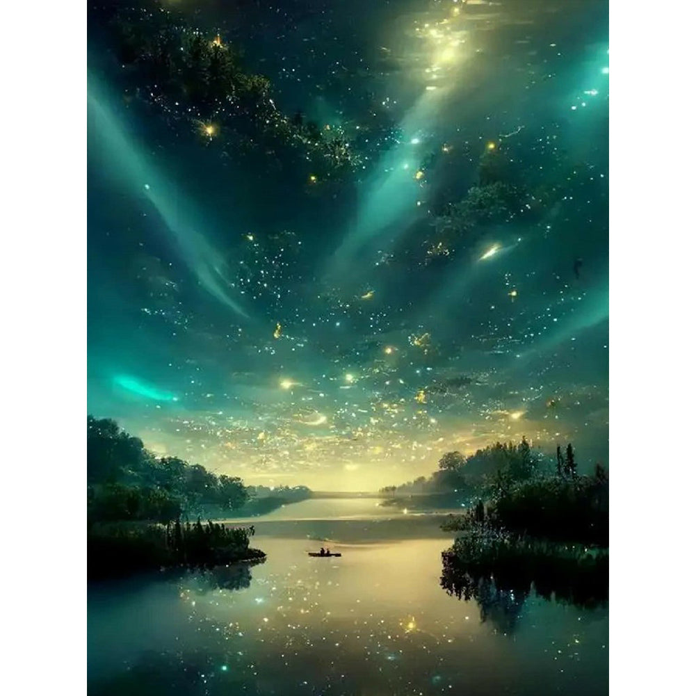 Diamond Painting - Full Round - aurora river (30*40CM)