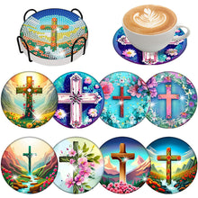 Load image into Gallery viewer, 6PCS Special Shape Diamond Painting Art Coaster Kit with Holder Birth of Jesus
