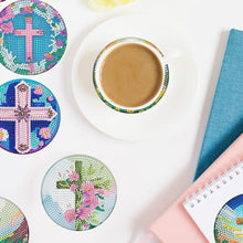 Load image into Gallery viewer, 6PCS Special Shape Diamond Painting Art Coaster Kit with Holder Birth of Jesus
