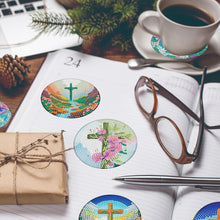 Load image into Gallery viewer, 6PCS Special Shape Diamond Painting Art Coaster Kit with Holder Birth of Jesus
