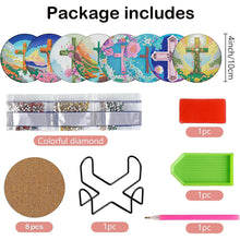 Load image into Gallery viewer, 6PCS Special Shape Diamond Painting Art Coaster Kit with Holder Birth of Jesus
