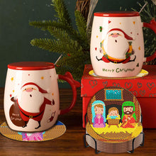 Load image into Gallery viewer, 6PCS Special Shape Diamond Painting Art Coaster Kit with Holder Birth of Jesus
