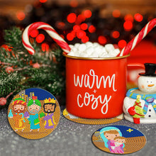 Load image into Gallery viewer, 6PCS Special Shape Diamond Painting Art Coaster Kit with Holder Birth of Jesus
