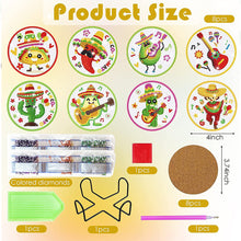 Load image into Gallery viewer, 8PCS Special Shape Diamond Painting Art Coaster Kit Mexican Style (#2)
