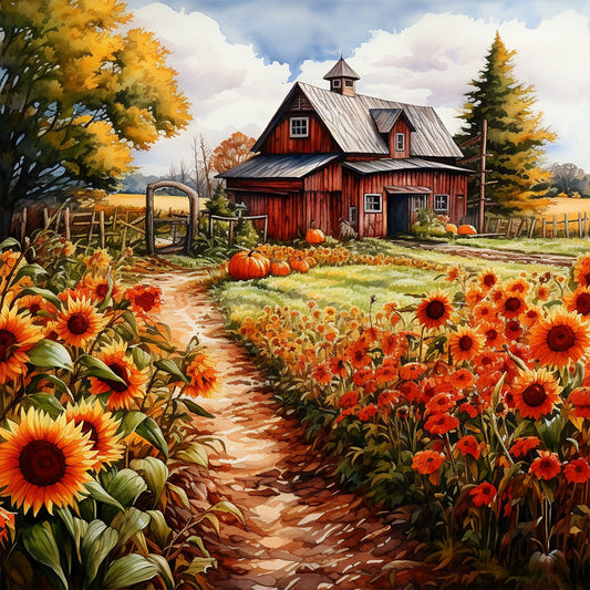 Diamond Painting - Full Round - Harvest Farm (30*30CM)