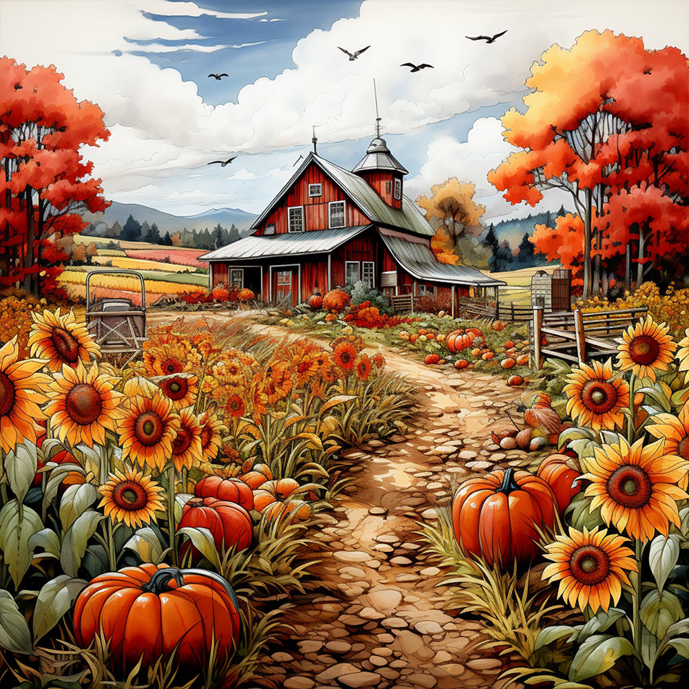Diamond Painting - Full Round - Harvest Farm (30*30CM)