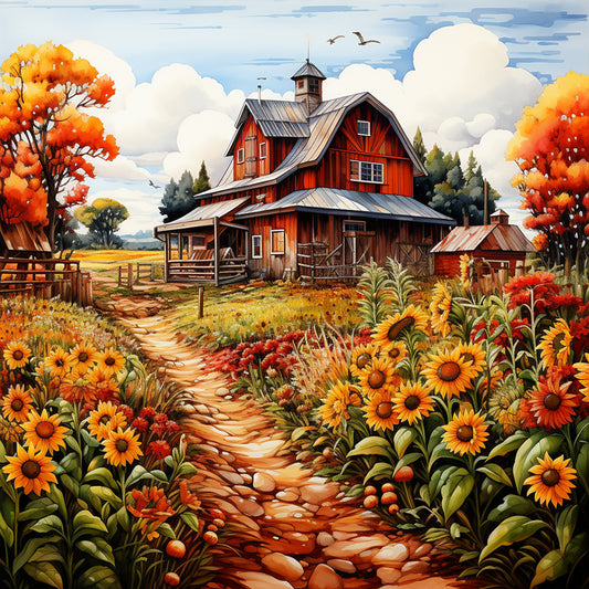 Diamond Painting - Full Round - Harvest Farm (30*30CM)