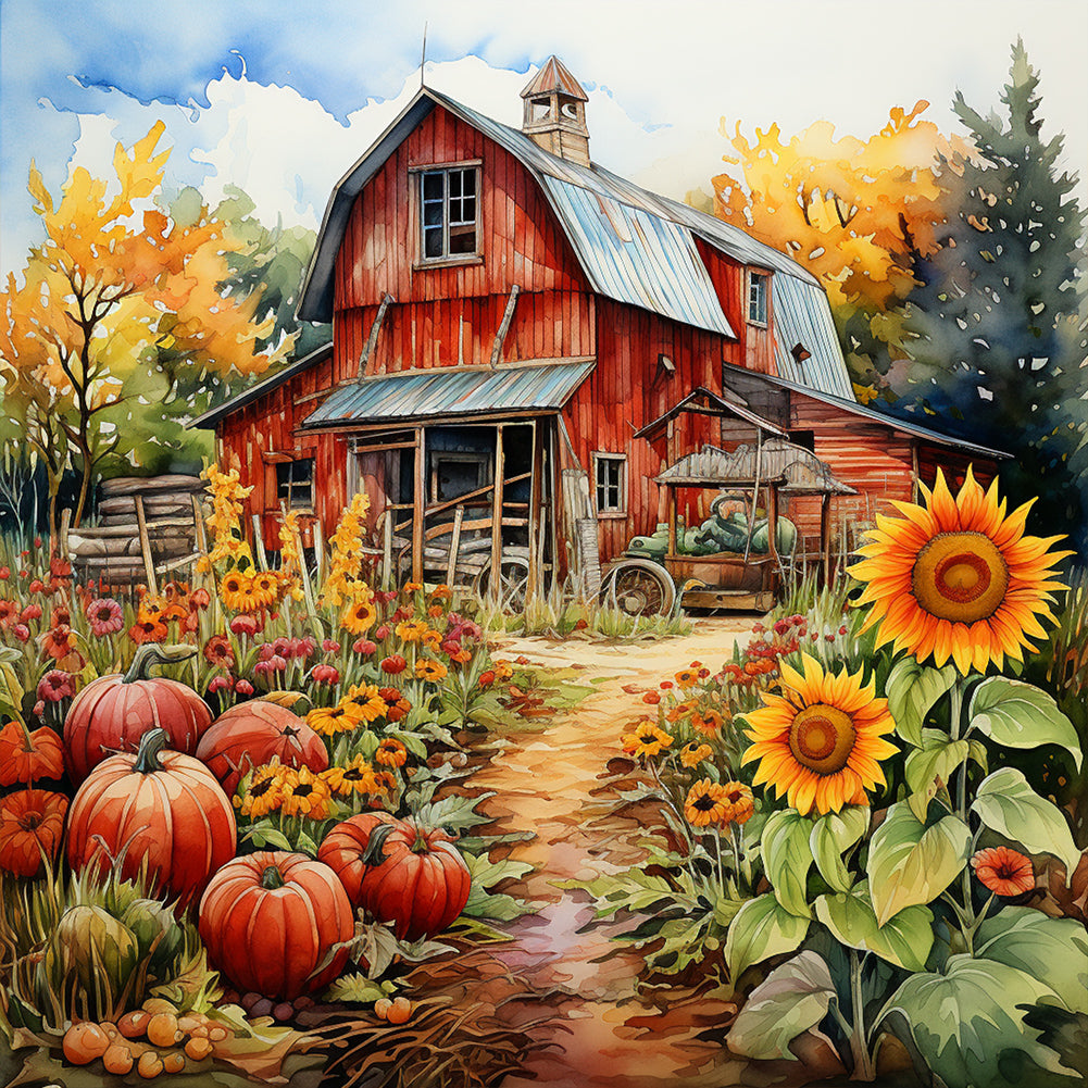 Diamond Painting - Full Round - Harvest Farm (30*30CM)
