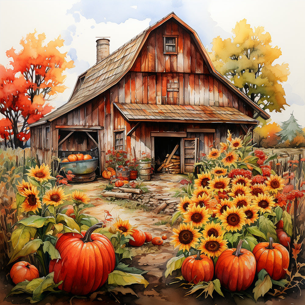 Diamond Painting - Full Round - Harvest Farm (30*30CM)