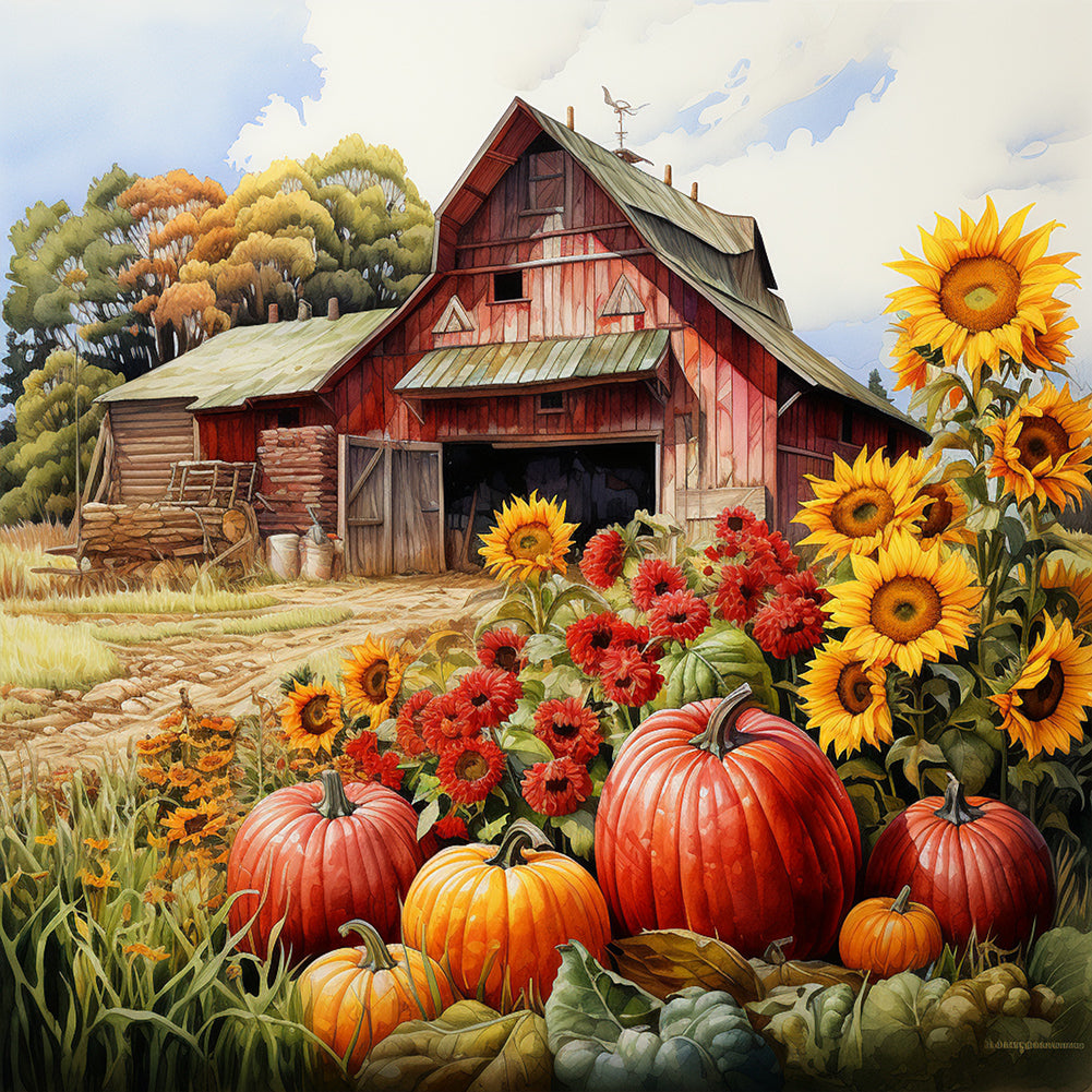 Diamond Painting - Full Round - Harvest Farm (30*30CM)