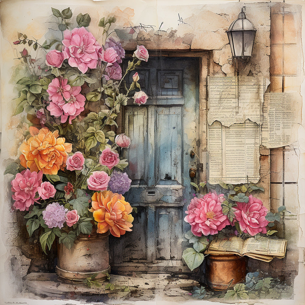 Diamond Painting - Full Round - Nostalgic garden entrance (30*30CM)
