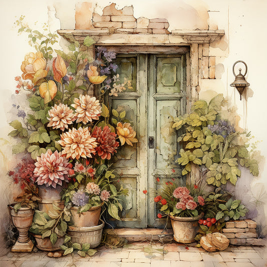 Diamond Painting - Full Round - Nostalgic garden entrance (30*30CM)