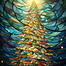 Load image into Gallery viewer, Diamond Painting - Full Round - Christmas tree glass art (30*30CM)

