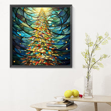 Load image into Gallery viewer, Diamond Painting - Full Round - Christmas tree glass art (30*30CM)
