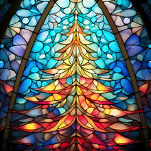 Load image into Gallery viewer, Diamond Painting - Full Round - Christmas tree glass art (30*30CM)
