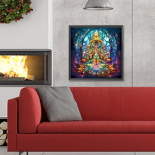 Load image into Gallery viewer, Diamond Painting - Full Round - Christmas tree glass art (30*30CM)

