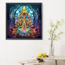 Load image into Gallery viewer, Diamond Painting - Full Round - Christmas tree glass art (30*30CM)
