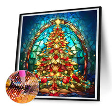 Load image into Gallery viewer, Diamond Painting - Full Round - Christmas tree glass art (30*30CM)
