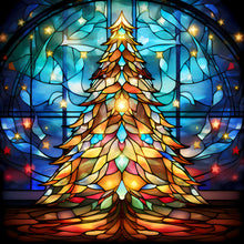 Load image into Gallery viewer, Diamond Painting - Full Round - Christmas tree glass art (30*30CM)
