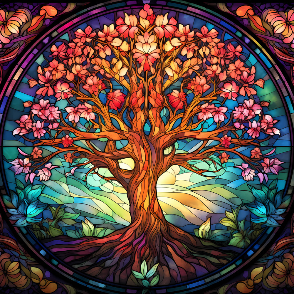 Diamond Painting - Full Round - tree of life glass art (30*30CM)