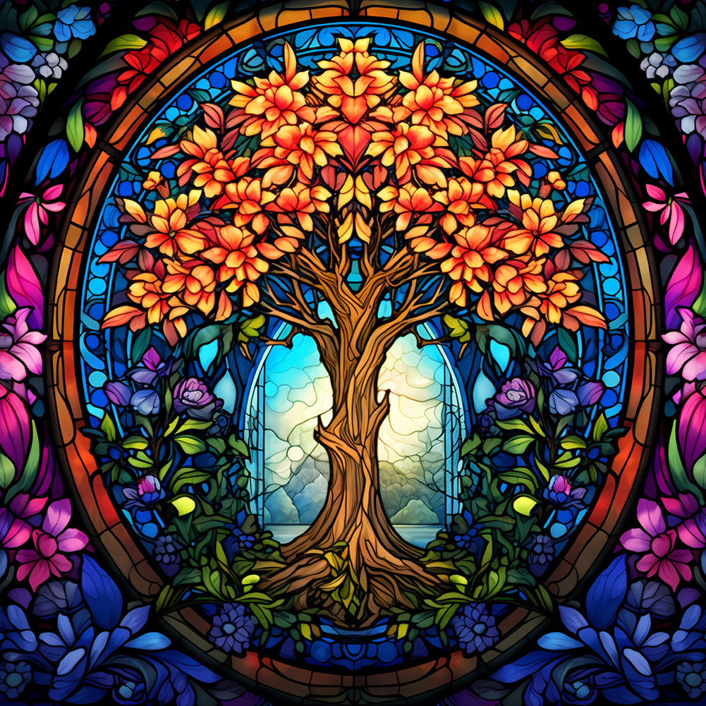 Diamond Painting - Full Round - tree of life glass art (30*30CM)