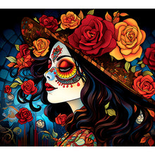 Load image into Gallery viewer, Diamond Painting - Full Round - day of the dead girl (35*30CM)
