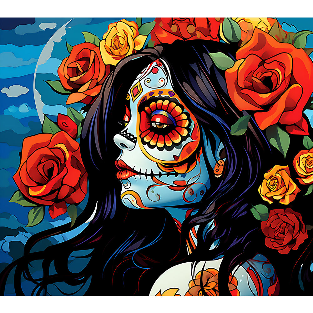 Diamond Painting - Full Round - day of the dead girl (35*30CM)