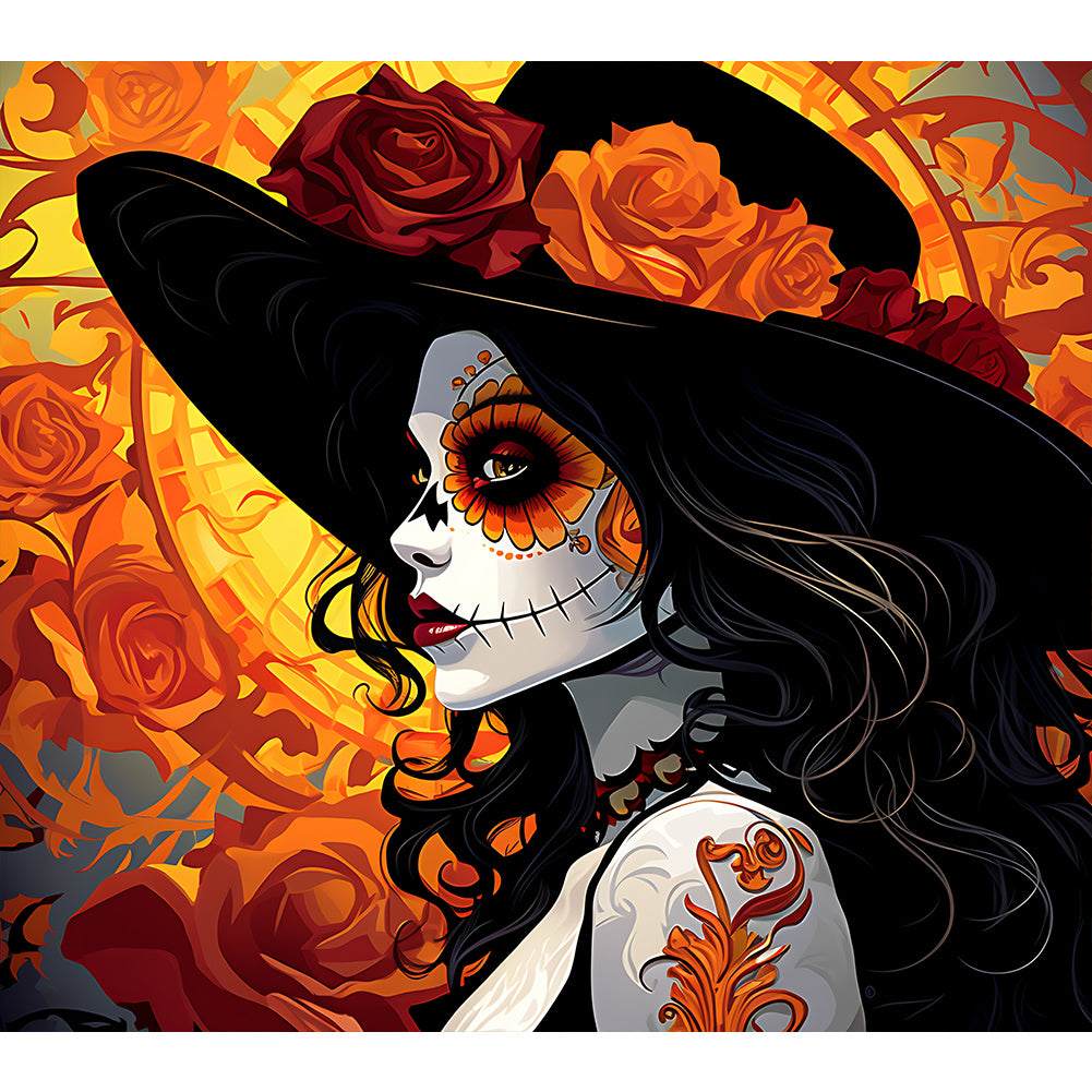 Diamond Painting - Full Round - day of the dead girl (35*30CM)