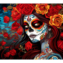 Load image into Gallery viewer, Diamond Painting - Full Round - day of the dead girl (35*30CM)
